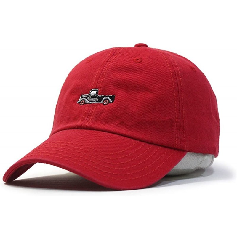 Baseball Caps Classic Washed Cotton Twill Low Profile Adjustable Baseball Cap - Bt Red - C212NFHRDSY $12.29