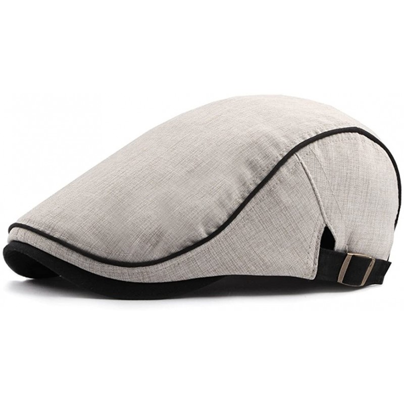 Newsboy Caps Mens Adjustable Ivy Newsboy Cabbie Gatsby Golf Beret Newsie Driving Hat Cap - Beige1 - CY18D60ZZ24 $10.46