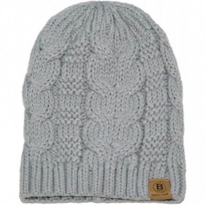 Skullies & Beanies Unisex Warm Chunky Soft Stretch Cable Knit Beanie Cap Hat - 102 Rose Grey - C31889ARUTE $10.86