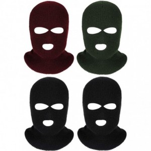 Balaclavas 4 Pieces 3-Hole Full Face Cover Ski Mask Winter Balaclava Warm Knit Full Face Mask - Black- Wine Red- Army Green -...
