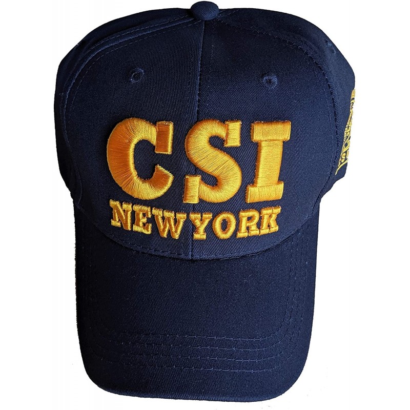 Baseball Caps CSI New York Baseball Hat Navy Gold Law Enforcement Cap - C8119FPMQV9 $13.39