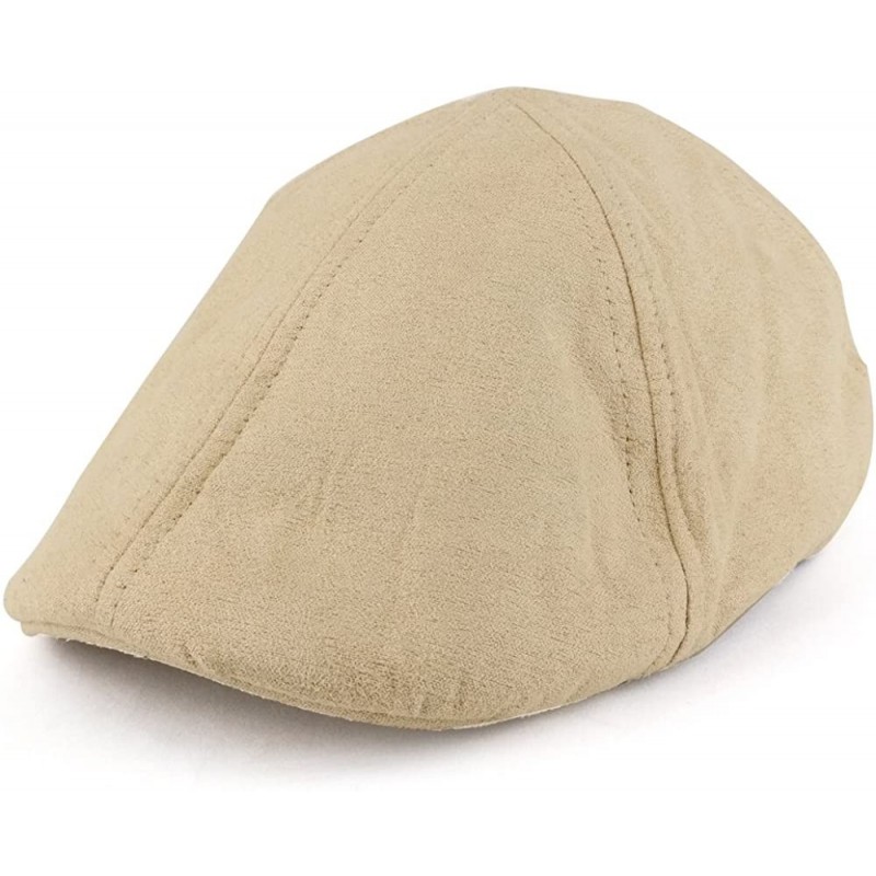 Newsboy Caps Plain Suede Ivy Cap Lined with Quilted Satin - Tan - CO186TINKGT $10.89