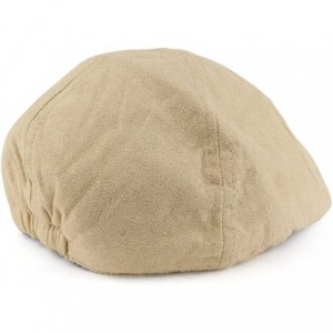 Newsboy Caps Plain Suede Ivy Cap Lined with Quilted Satin - Tan - CO186TINKGT $10.89