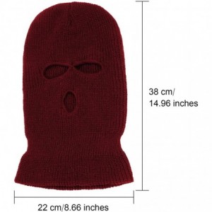 Balaclavas 4 Pieces 3-Hole Full Face Cover Ski Mask Winter Balaclava Warm Knit Full Face Mask - Black- Wine Red- Army Green -...