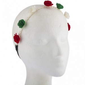 Headbands Festive Holiday Christmas Flower Suede Braid Headband Set (3pc) - Christmas Flower - CY12O17L7NB $10.78