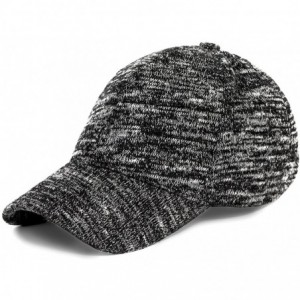 Baseball Caps Unisex Knitted Textured Baseball Cap Soft Adjustable Solid Dad Hat for Women Men - Black - C512O7I1Y7F $21.75