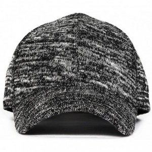 Baseball Caps Unisex Knitted Textured Baseball Cap Soft Adjustable Solid Dad Hat for Women Men - Black - C512O7I1Y7F $14.30