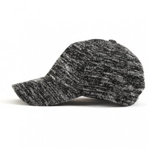 Baseball Caps Unisex Knitted Textured Baseball Cap Soft Adjustable Solid Dad Hat for Women Men - Black - C512O7I1Y7F $14.30