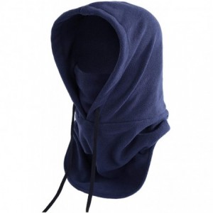 Skullies & Beanies Balaclave Fleece Windproof Ski Mask Face Mask Tactical Hood Neck Warmer - Heavyweight-navy - C718LR4QWZI $...