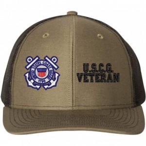 Baseball Caps U.S.C.G. Veteran Mesh Back Cap - Loden - CX18RI8R5AT $58.82