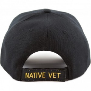 Baseball Caps 1100 Official Licensed Native Veteran Military Embroidered Cap - Black-marine - C412O4D0OPU $12.68