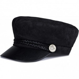 Berets Women Newsboy Hat Cap for Ladies Visor Beret Hat - 1a41-corduroy-black - CD18HZM6WO0 $12.14