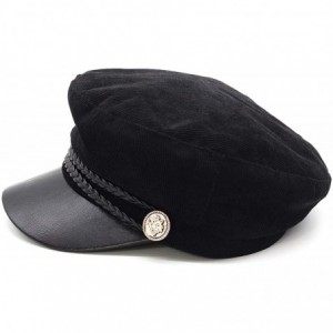 Berets Women Newsboy Hat Cap for Ladies Visor Beret Hat - 1a41-corduroy-black - CD18HZM6WO0 $12.14