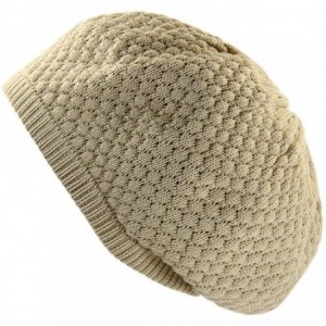 Skullies & Beanies 100% Cotton Classic Slouchy Rasta Beanie - Dark Beige - CS18TLE6EN2 $13.89