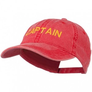 Baseball Caps Captain Embroidered Low Profile Washed Cap - Red - CY11MJ3UOBD $17.66