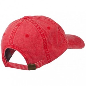 Baseball Caps Captain Embroidered Low Profile Washed Cap - Red - CY11MJ3UOBD $17.66