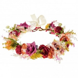 Headbands Handmade Rose Flower Wreath Crown Halo for Wedding Festivals - A - C0193ZZQ9UY $13.13