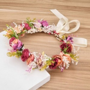 Headbands Handmade Rose Flower Wreath Crown Halo for Wedding Festivals - A - C0193ZZQ9UY $13.13