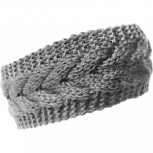 Cold Weather Headbands Plain Braided Winter Knit Headband - Gray - CY11OQ1E52P $15.93