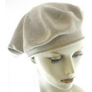 Berets 11.5 Inch Cotton Knit Beret for All Seasons - Sandstone - CT111V6IUPV $26.66