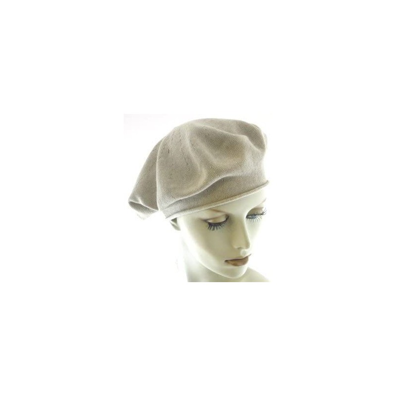 Berets 11.5 Inch Cotton Knit Beret for All Seasons - Sandstone - CT111V6IUPV $26.66