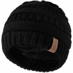 Skullies & Beanies Kids Girls Boys Winter Knit Beanie Hats Bobble Ski Cap Toddler Baby Hats 1-6 Years Old - 01-black - CL18W8...