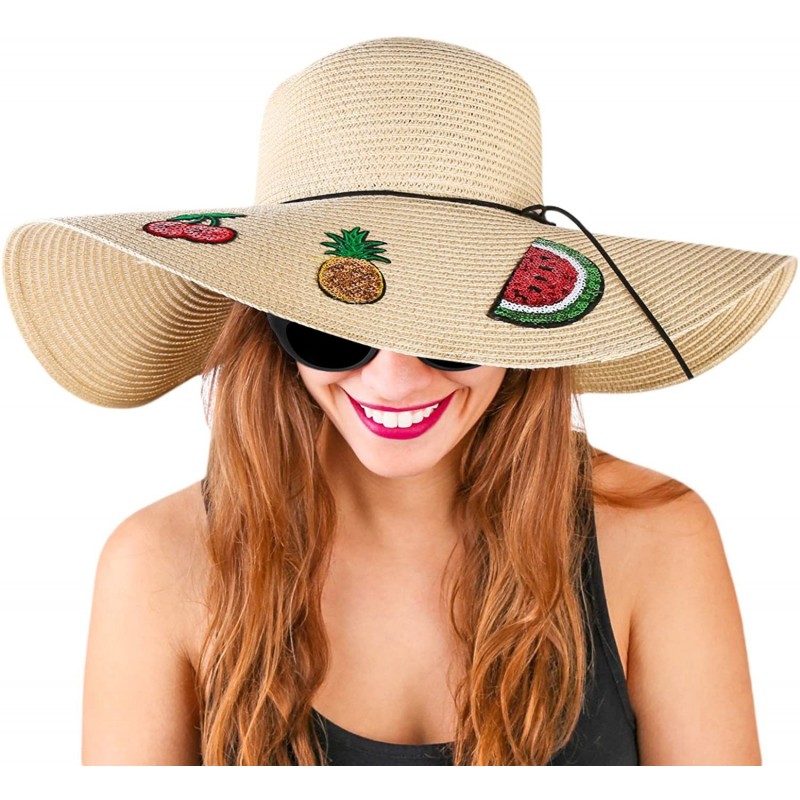 Sun Hats Beach Hats for Women - Sun Hats for Women - Beach hat - Floppy Hats for Women - Sun Hat - Fruit - CU18E92K2RD $13.22