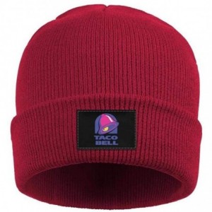 Skullies & Beanies Warm Solid Color Colorful-Rainbow-Taco-Bell-Logo-Knit Beanie Caps Headwear for Adult Mens Womens - Red-6 -...