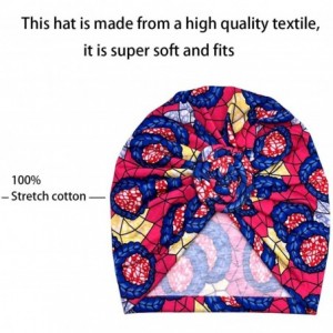 Skullies & Beanies Women Pre-Tied Bonnet Turban for Women Printed Turban African Pattern Knot Headwrap Beanie - CW192UXHD6R $...