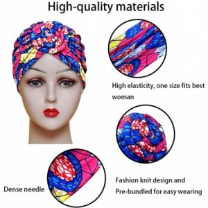 Skullies & Beanies Women Pre-Tied Bonnet Turban for Women Printed Turban African Pattern Knot Headwrap Beanie - CW192UXHD6R $...