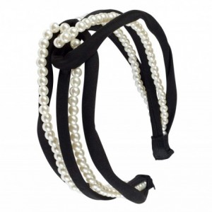 Headbands Ladies Trendy Stylish Top-knot Headband Elegant Hair Accessory (Black) - Black - CF18UAM446T $20.27