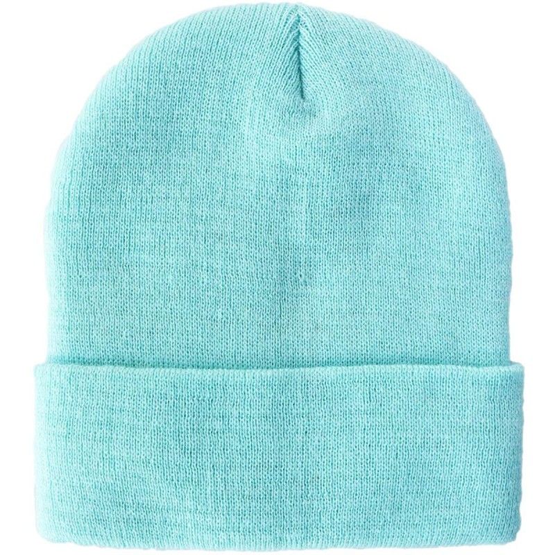 Skullies & Beanies 100% Acrylic Winter Cuffed Beanie with Soft Lining Adult Size for Men and Women - Turquoise - CL18K2UW60A ...