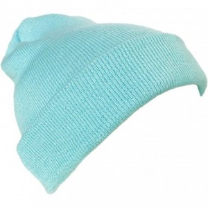 Skullies & Beanies 100% Acrylic Winter Cuffed Beanie with Soft Lining Adult Size for Men and Women - Turquoise - CL18K2UW60A ...