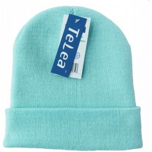 Skullies & Beanies 100% Acrylic Winter Cuffed Beanie with Soft Lining Adult Size for Men and Women - Turquoise - CL18K2UW60A ...