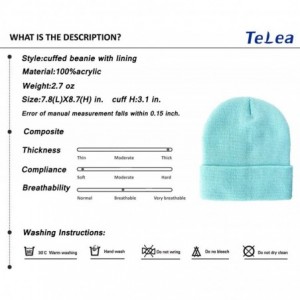 Skullies & Beanies 100% Acrylic Winter Cuffed Beanie with Soft Lining Adult Size for Men and Women - Turquoise - CL18K2UW60A ...