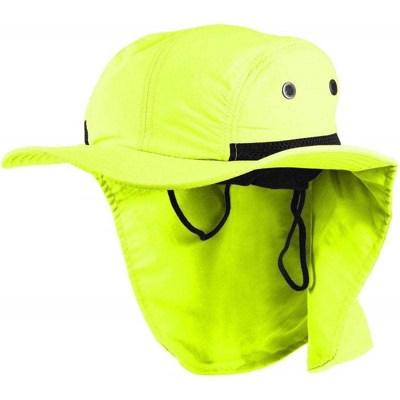 Sun Hats Headware Extreme Outdoor Condition Ear Neck Flap Protection Sun Hat - Light Neon Green - CX18GNIDDSO $17.13