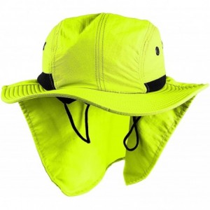 Sun Hats Headware Extreme Outdoor Condition Ear Neck Flap Protection Sun Hat - Light Neon Green - CX18GNIDDSO $17.13