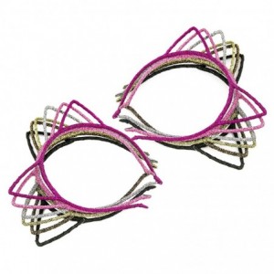 Headbands Multicolor Glitter Trendy Cat Ear Headband Accessories 12PC Set - CJ18C90I6WH $20.91