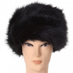 Cold Weather Headbands Faux Mink Fur Russian Style Winter Head-wear - Black Wrap Cap - CV12C4VSG7X $18.72