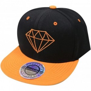 Baseball Caps Diamond Snapback Cap - Black/Orange - CV18CLNZ2US $11.26