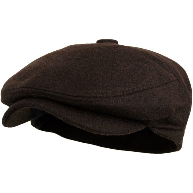 Newsboy Caps Men's 5 Panel Vintage Style Wool Blend Gatsby Ivy Newsboy Hat - Dark Brown - C9126FLEWDZ $13.14