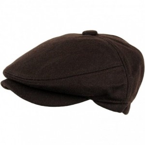 Newsboy Caps Men's 5 Panel Vintage Style Wool Blend Gatsby Ivy Newsboy Hat - Dark Brown - C9126FLEWDZ $13.14