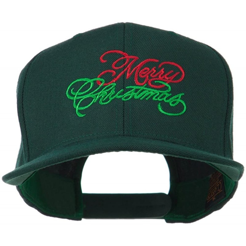 Baseball Caps Merry Christmas Embroidered Snapback Cap - Spruce - CA11ND5NQ3T $21.26