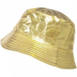 Rain Hats Waterproof Vinyl Bucket Rain Hat - 14- Plain Gold - C9196C2QR0I $35.21