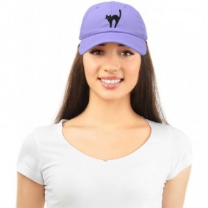 Baseball Caps Black Cat Hat Womens Halloween Baseball Cap - Lavender - CR18Z53HCIZ $10.24