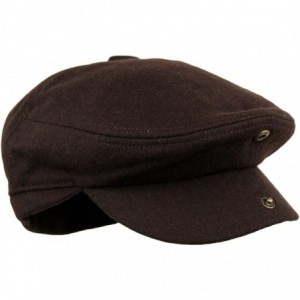 Newsboy Caps Men's 5 Panel Vintage Style Wool Blend Gatsby Ivy Newsboy Hat - Dark Brown - C9126FLEWDZ $13.14