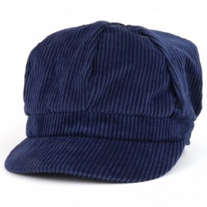 Newsboy Caps Corduroy Textured Newsboy Style Cheyenne Cap - Navy - CM18D8OYZNW $11.85