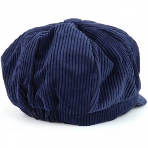 Newsboy Caps Corduroy Textured Newsboy Style Cheyenne Cap - Navy - CM18D8OYZNW $11.85