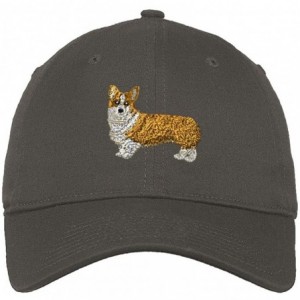 Baseball Caps Custom Soft Baseball Cap Pembroke Welsh Corgi Dog B Embroidery Twill Cotton - Dark Grey - CP18SIMQKH5 $13.06