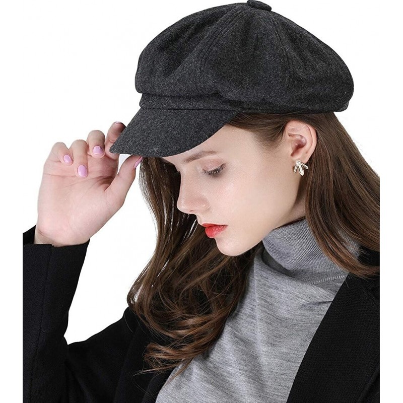 Newsboy Caps Newsboy Cap Womens Baker-Boy Style Visor Berets Hats Ivy Peaked Flat Cap for Women - Style2_dark Grey - C818ZXKZ...